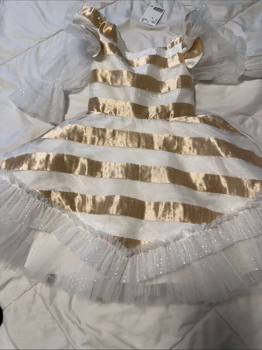 Prince White and Gold Striped Princess Dress Costume